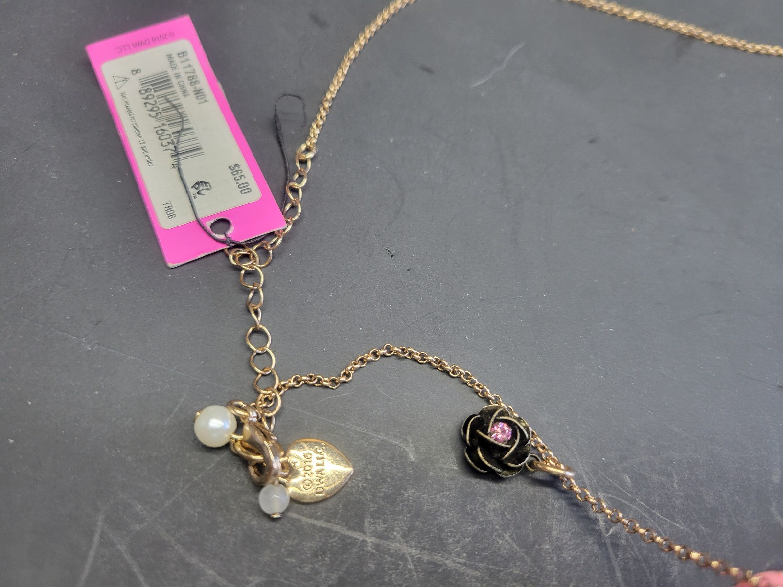 Betsey Johnson Metallic Xox Trolls Cupcake Pendant ** SEE DETAILS & PICS !! **