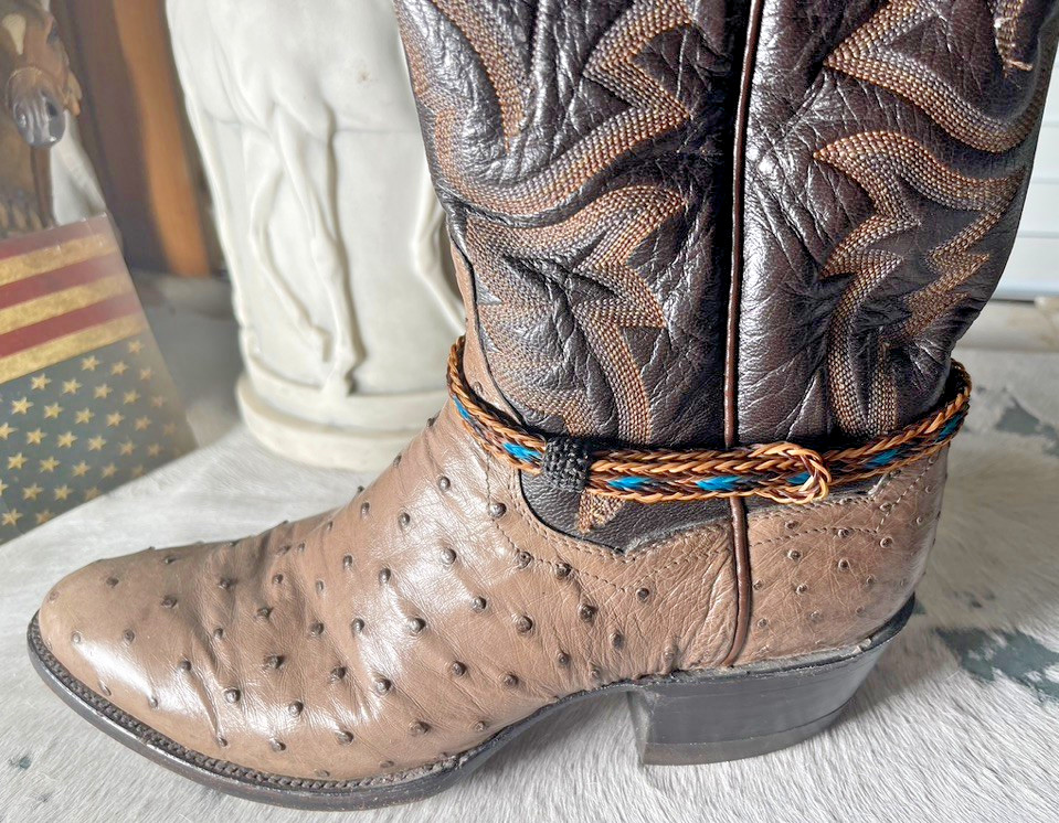 Western Boot Jewelry 3/8 in Horsehair Cowboy Adjustable fit Black Brown Turquois