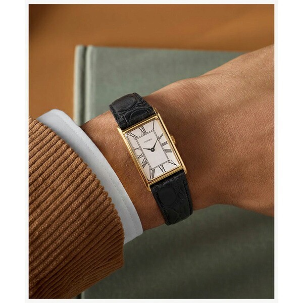 Timex 1976 Lexington Reissue TW2Y56200 Gold Dress Watch Black Leather Strap Box