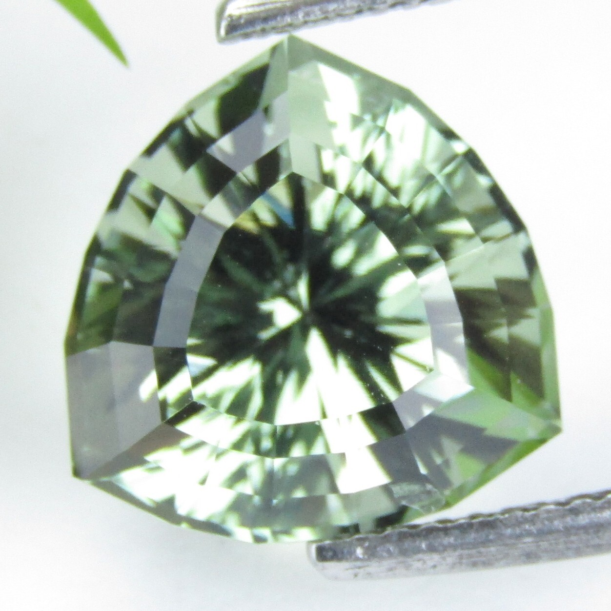 8.19Cts Natural Gorgeous Green Amethyst(Prasiolite) Trillion Custom Cut Gemstone