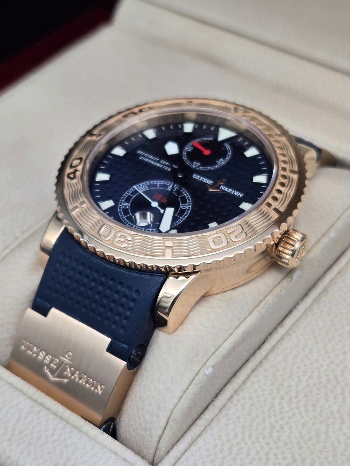 VERY RARE Ulysse Nardin Maxi Marine 266-51 Gold 41mm Limited Edition of 350