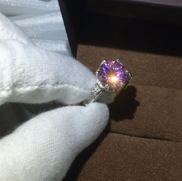 2.30Ct Round Lab-Created Diamond Flower Engagement Ring 14K White Gold Finish