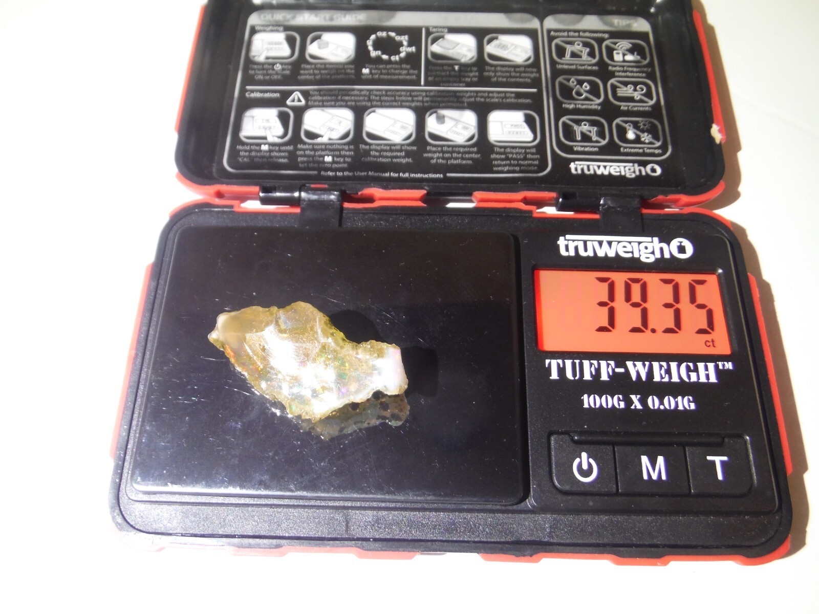 Large 39 Carat Ethiopian Welo Opal Rough with Fire & Color USA FAST SHIPPING