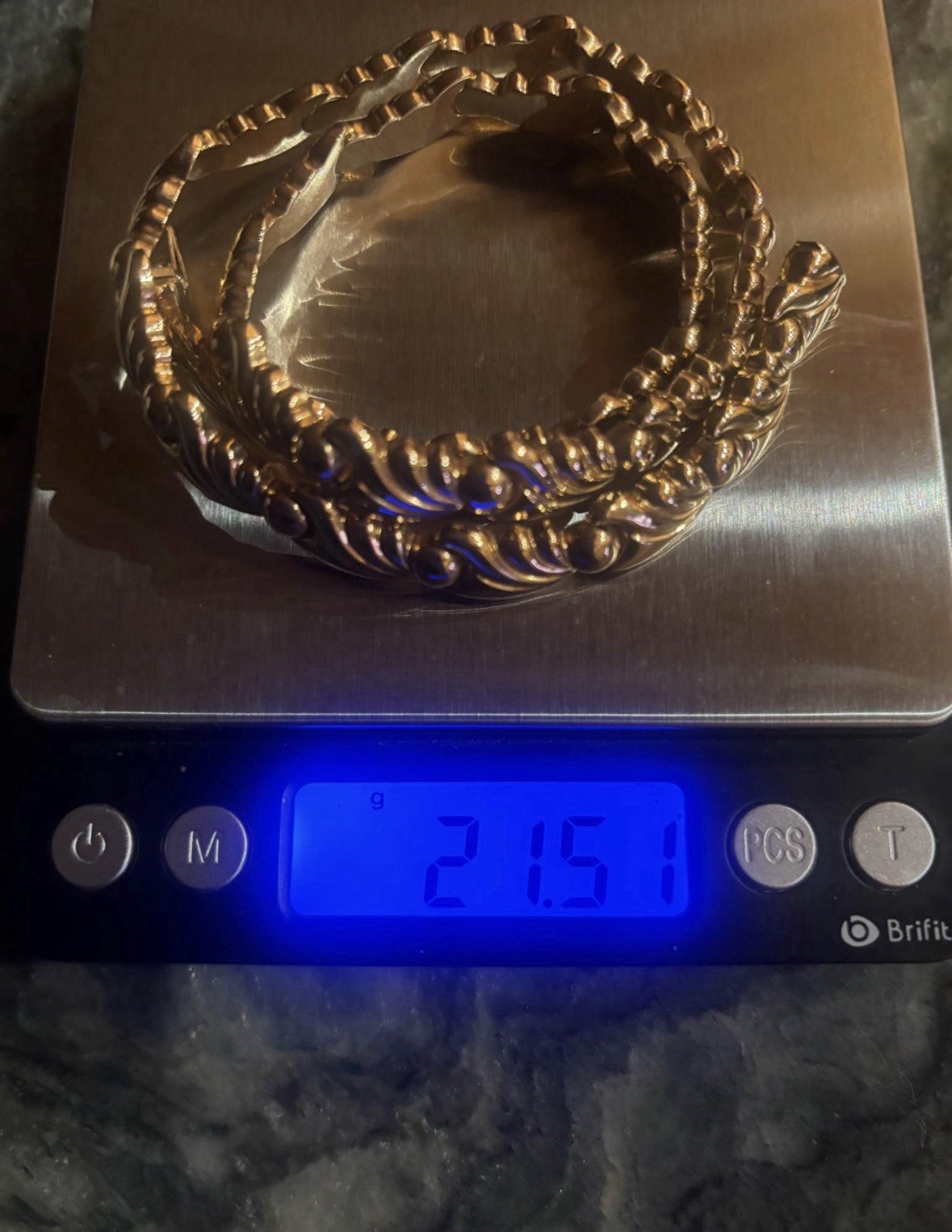 14k Beautiful Fancy Necklace Weighs 21.51 Grams On My Scale