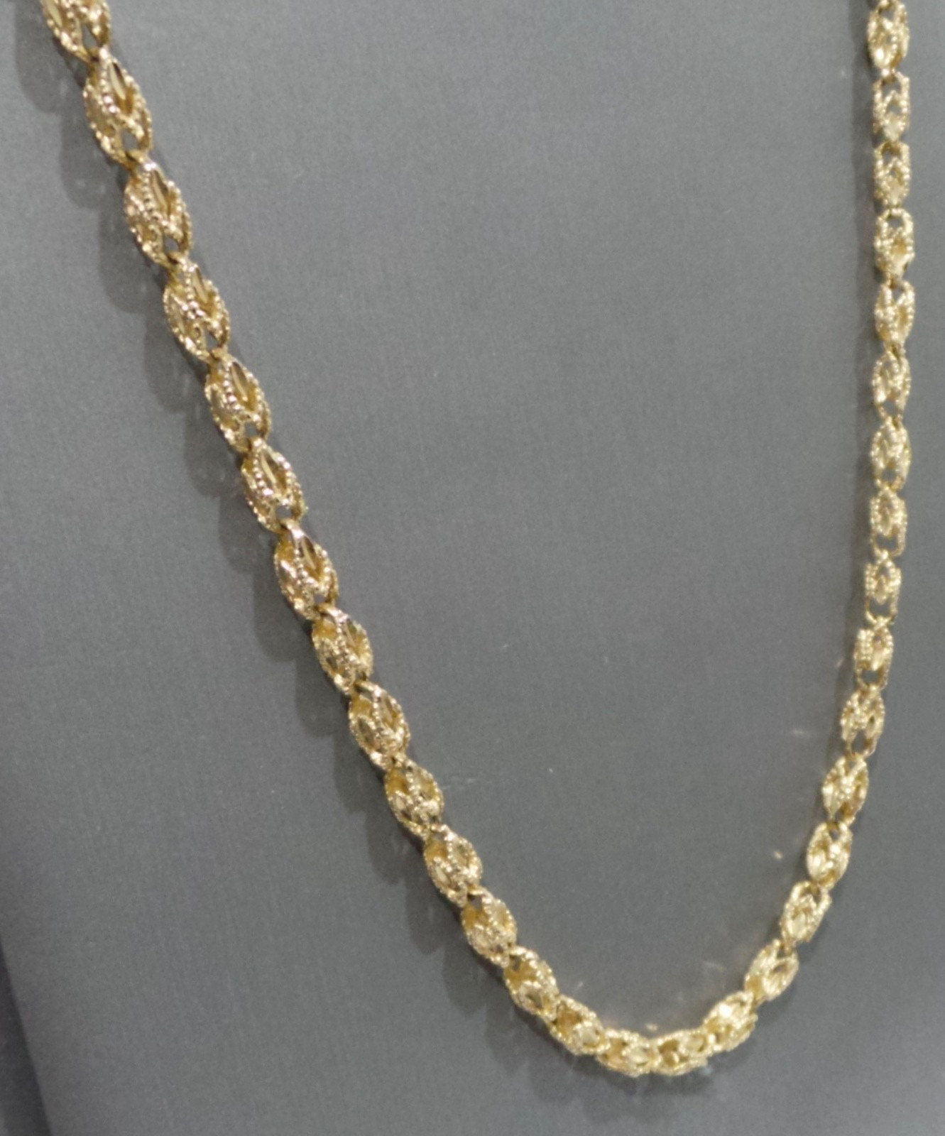 Solid 14k 585 Yellow Gold 20″ Turkish Link Chain Necklace 17.2g 3.8mm