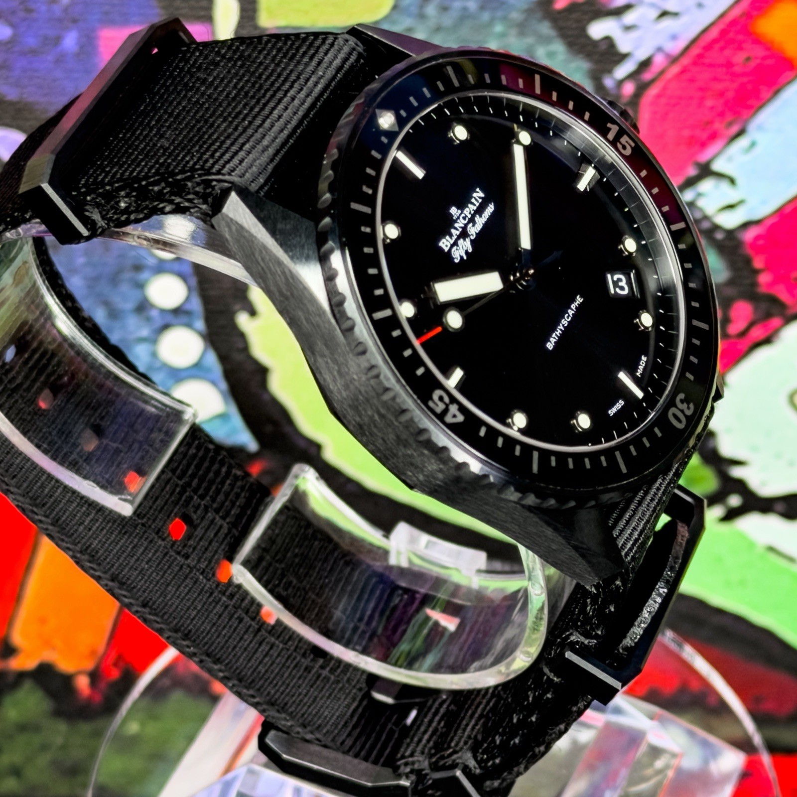 Blancpain 5000‑0130‑NABA 5000 Bathyscaphe Ceramic Black Sunburst Liquid Metal