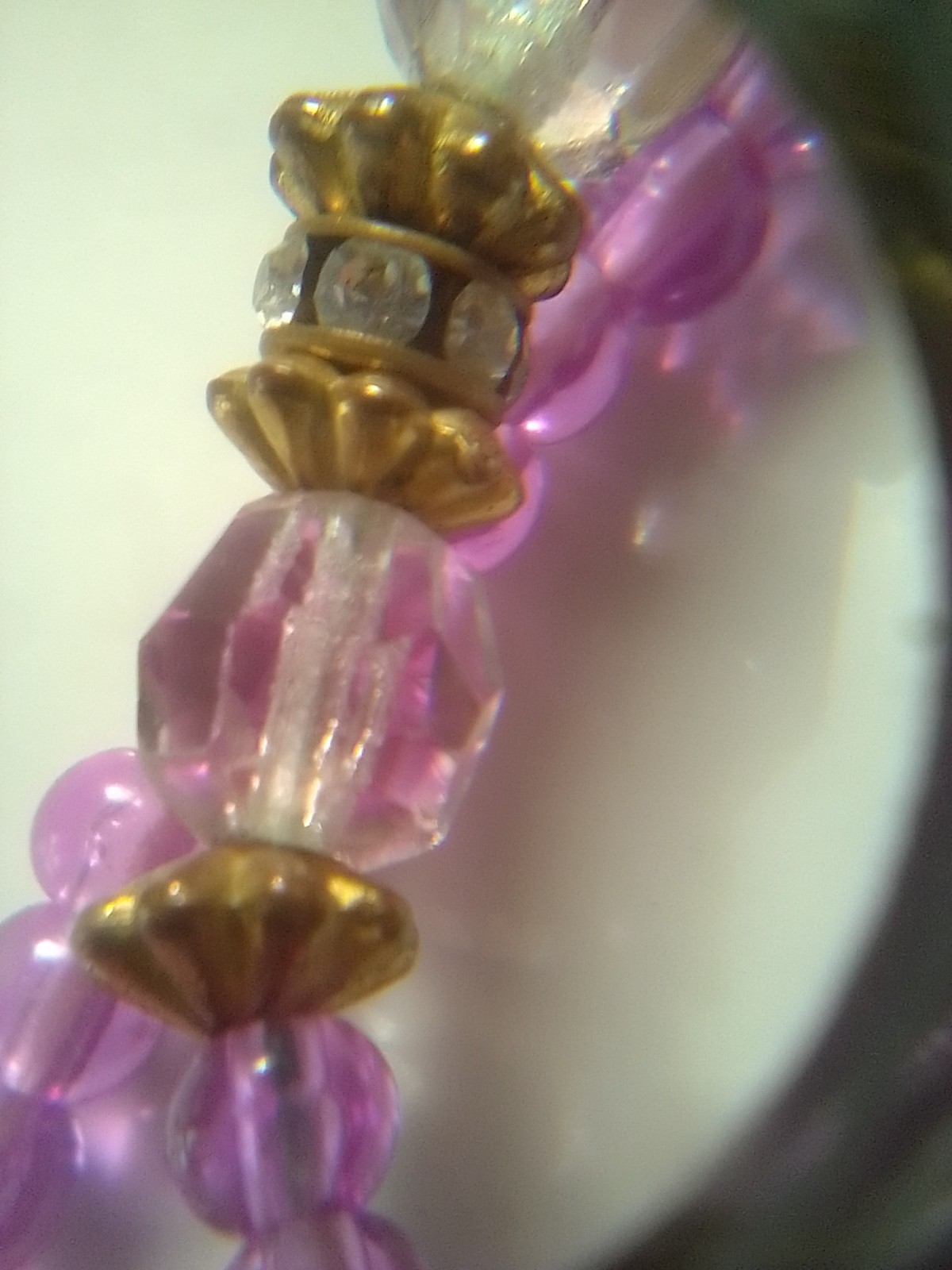 Vintage Cado Purple Amethyst Glass Rondelle Spacer Beaded Necklace 23 1/2 Inches