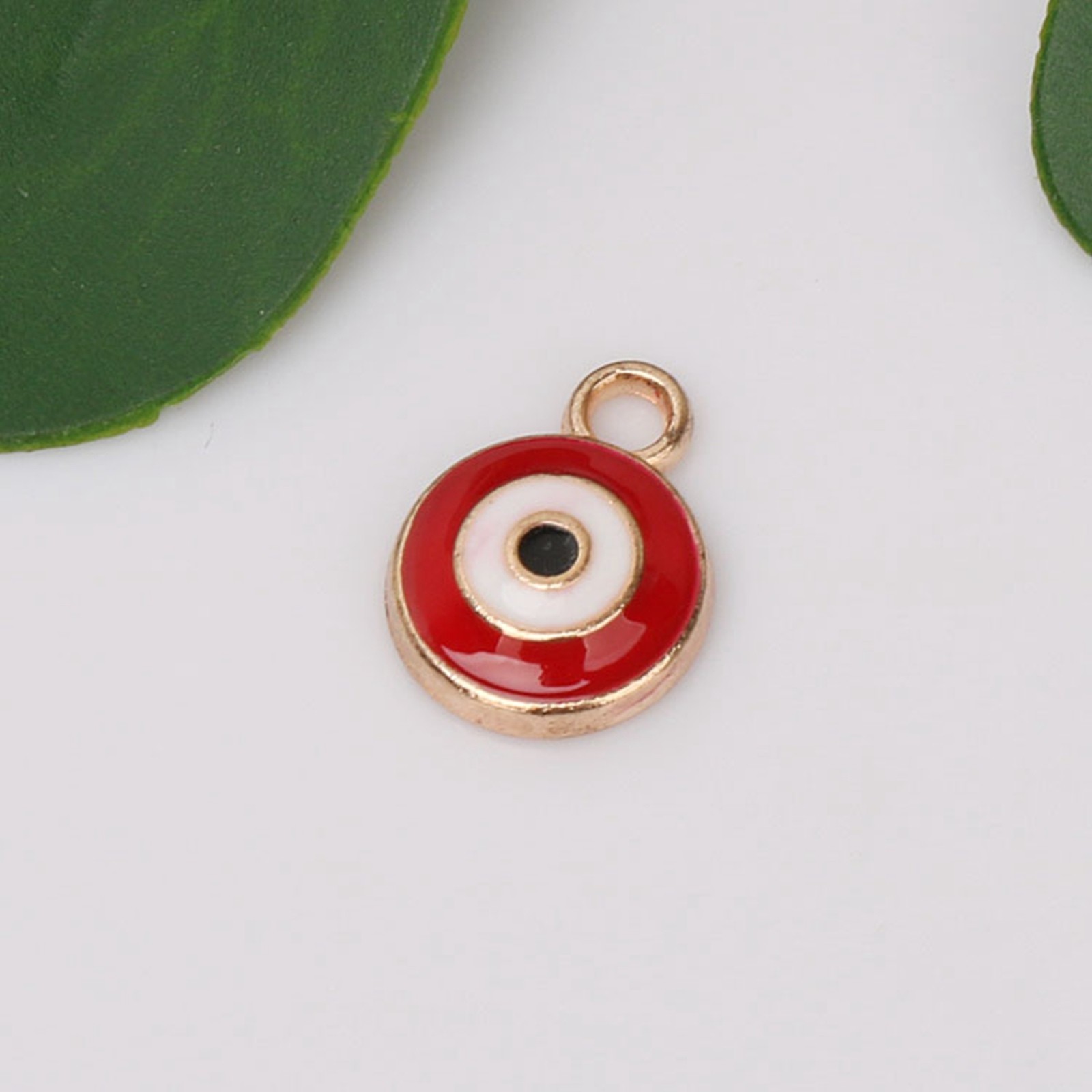 Craft DIY 10mm Evil Eye Charms – Alloy Enamel Red & Blue Protection Pendants