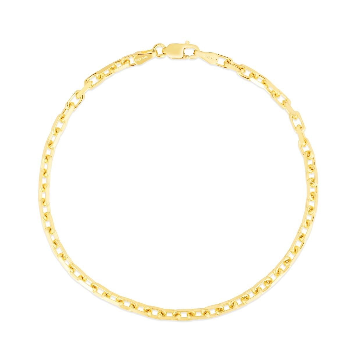 2.50mm French Cable Link Chain Necklace SOLID REAL 14K Yellow Gold