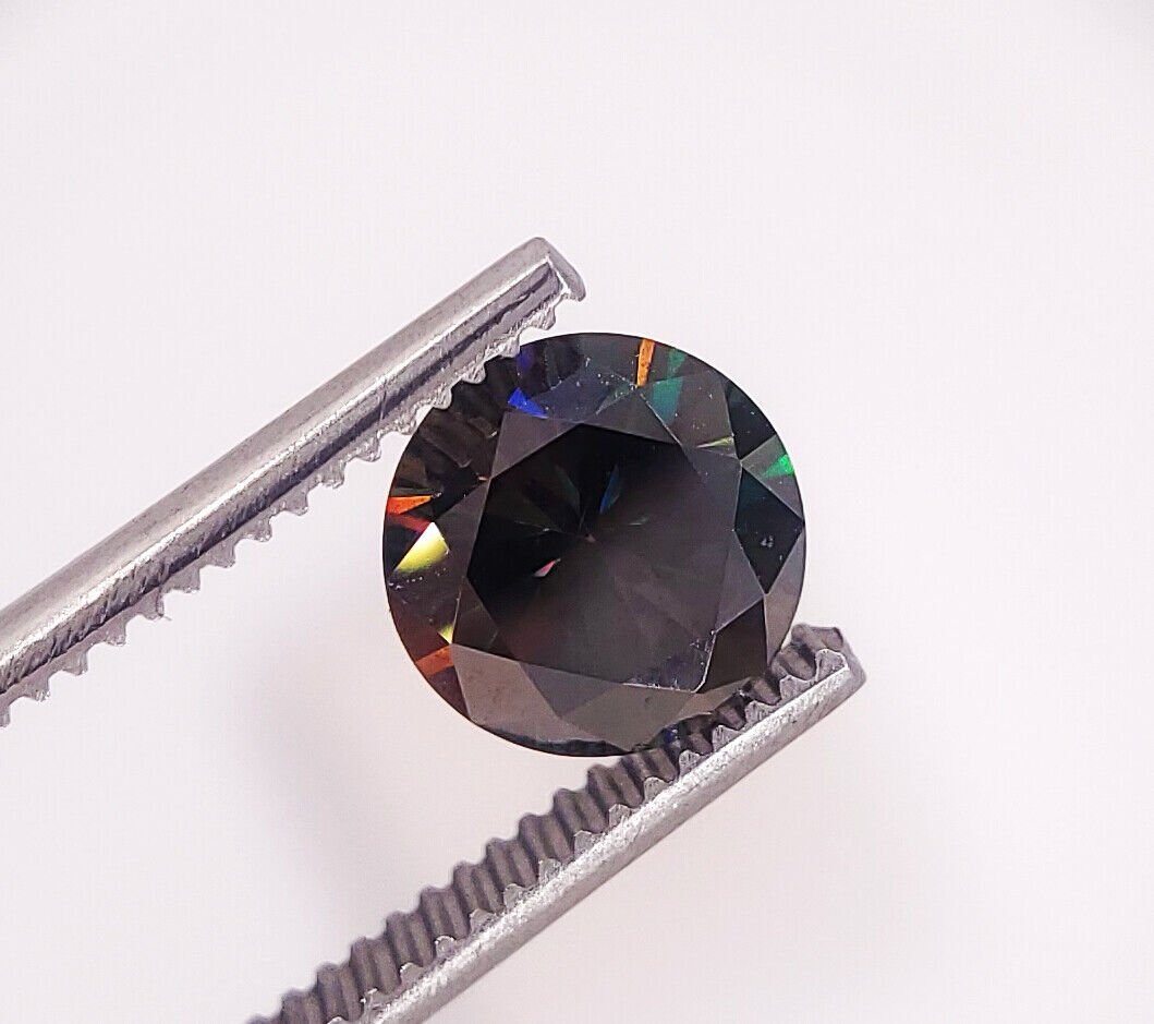 2.00 Carat Large Deep Blue Purple VS1 Round Brilliant Cut Lab Created Diamond