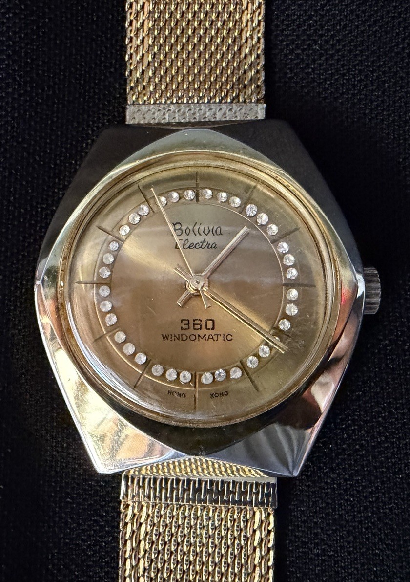 Vintage Bolivia Electra 360 Windomatic Swiss Parts 1 Jewel Tested And Working