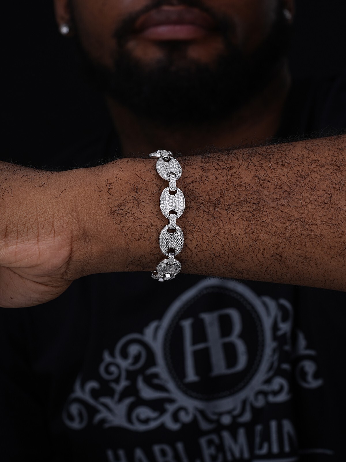 ICED Moissanite Gucci Link Bracelet 12mm Hip Hop 925 Silver Pass Diamond Tester
