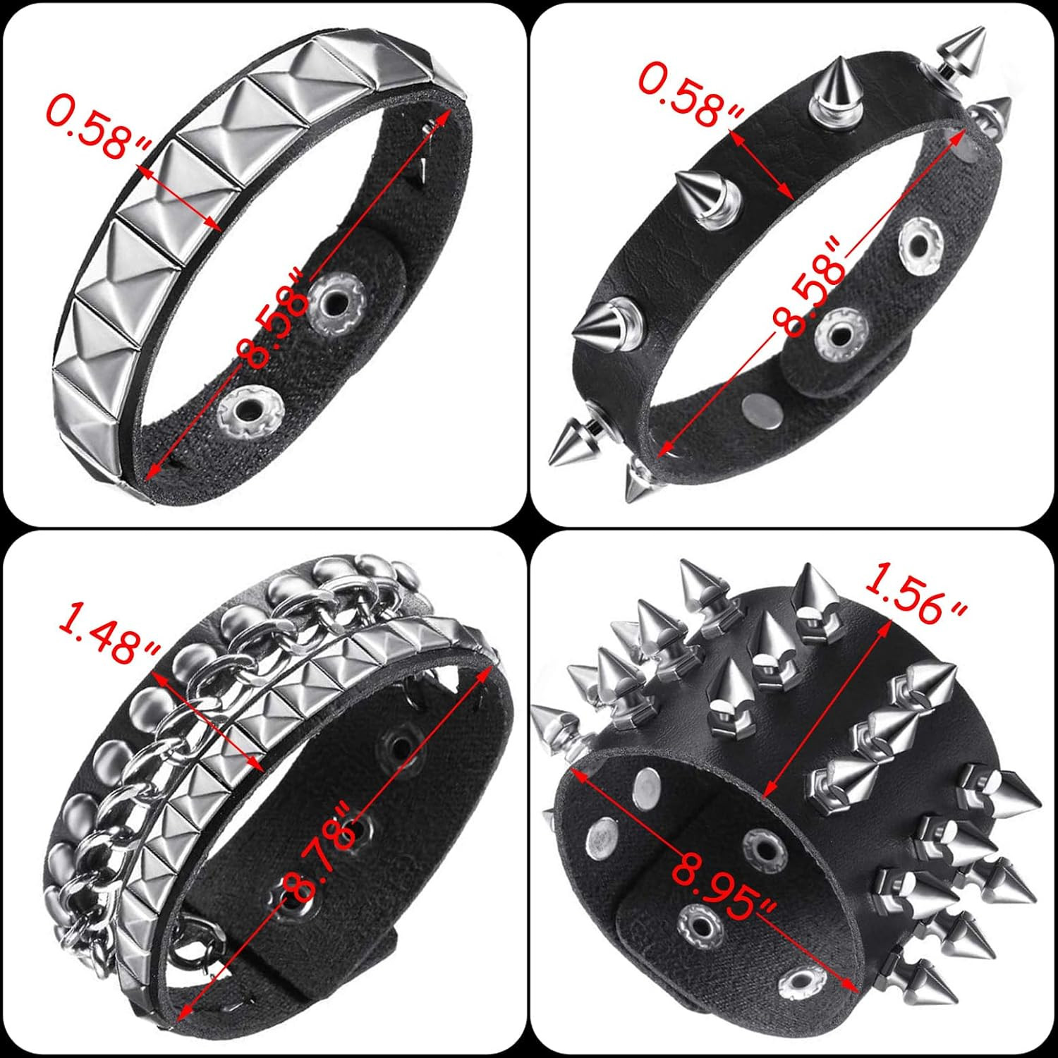 Emo Y2K Indie Grunge Studs Spiked Bracelet Goth Jewelry Accessories for Cool Roc