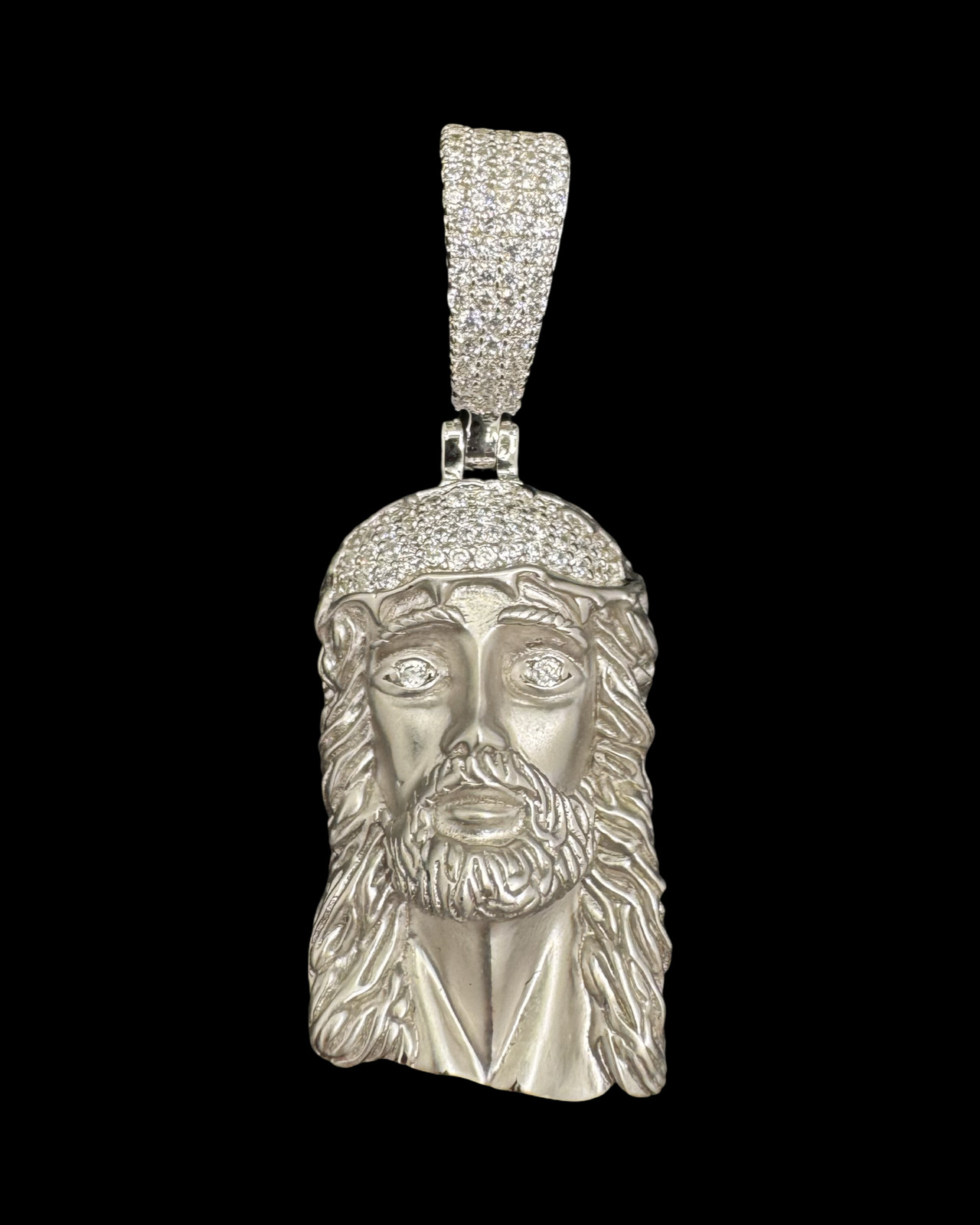 Small Jesus Face Pendant 925 Fine Silver