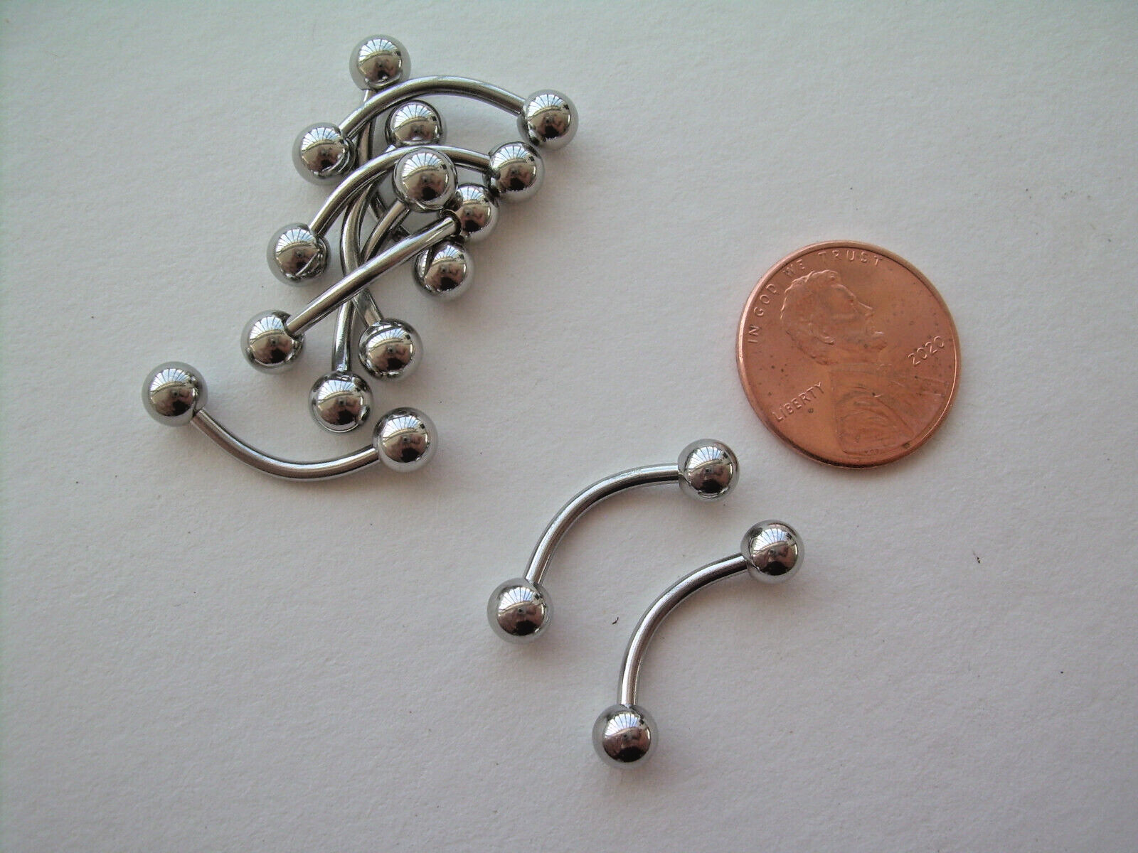 Pair 2 Pcs 14g Nipple Rings Barbell 1/2″ Wearable Area 4mm Small Ball End B-1