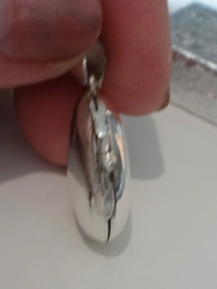 Sterling Silver 30x15mm 4 gram Plain Bubble Oval 2 Picture Photo Locket Charm!