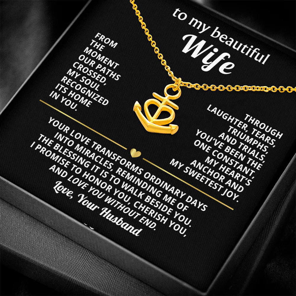 Wife Necklace Gift – You Are My Anchor