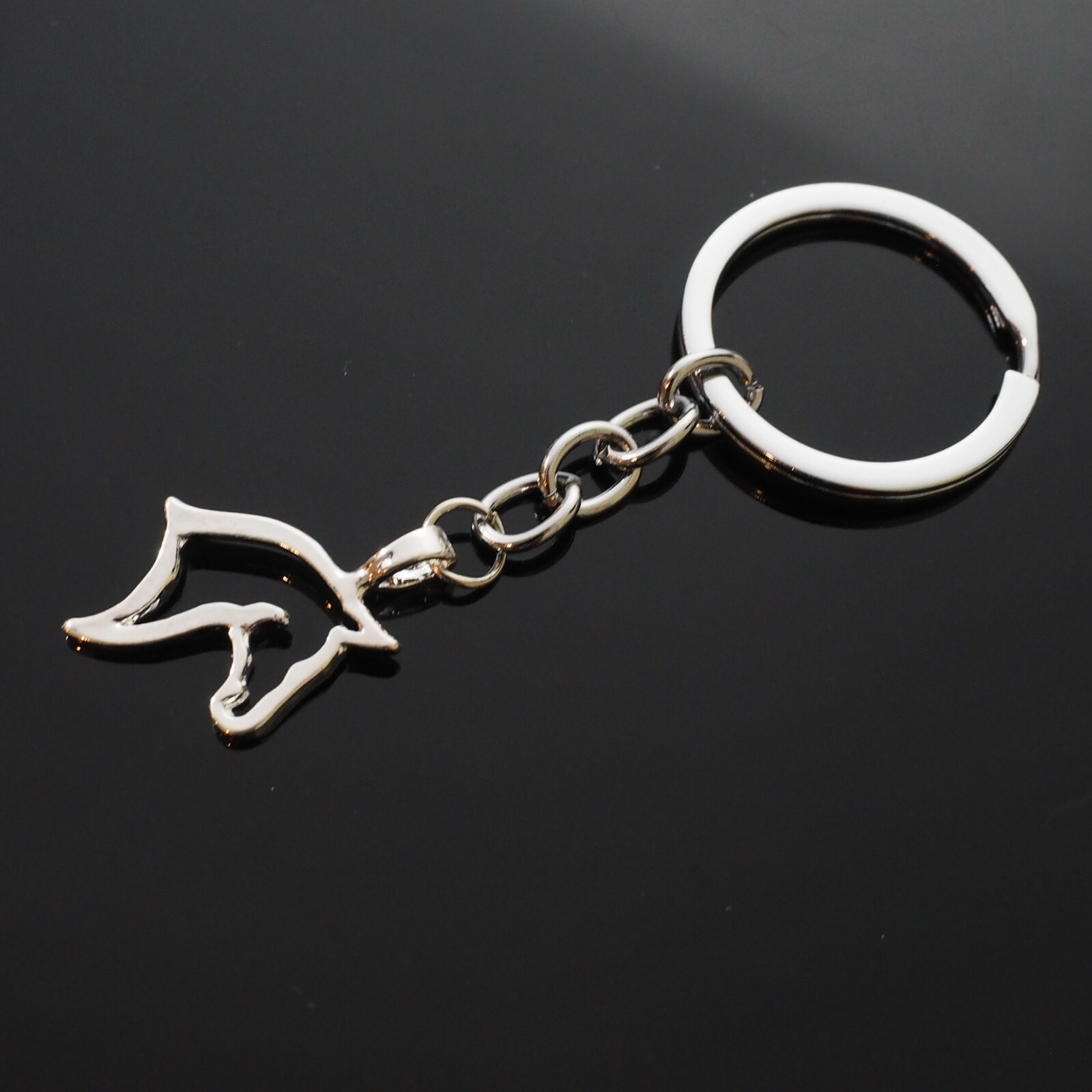 Beautiful Horse Head Hollow Outline Charm Pendant Keychain Lover / Rider Gift