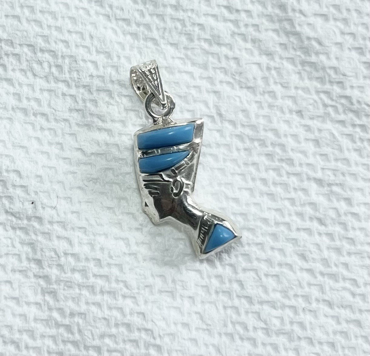 nefertiti 925 sterling silver pendant DBL Sided Lapis And Turquoise M. in Egypt