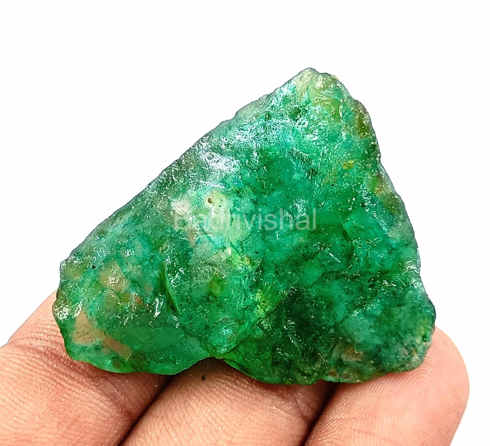 82 Ct Natural Colombia Rough Green Emerald Certified (Color Dyed) Gemstone EKT