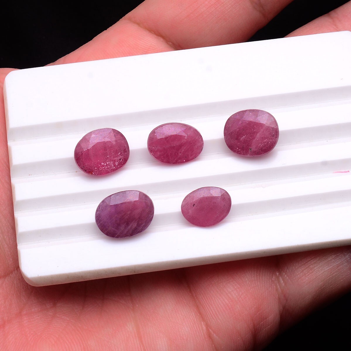 5 Pcs Natural African Ruby Oval Cut 10mm-12mm Stunning Huge Loose Gemstones Lot