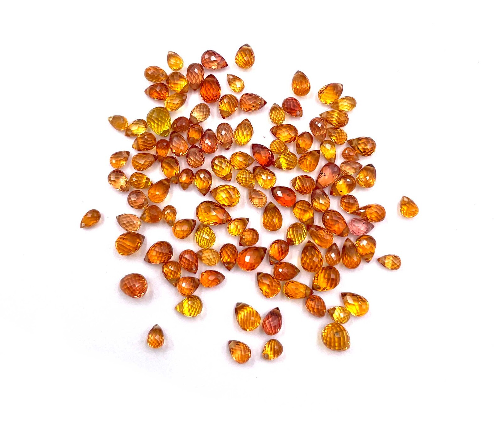 Natural Orange Sapphire Tear Drop Drilled Cut Gemstone 8 Pcs 2.50*3-4*6 MM 3 CT