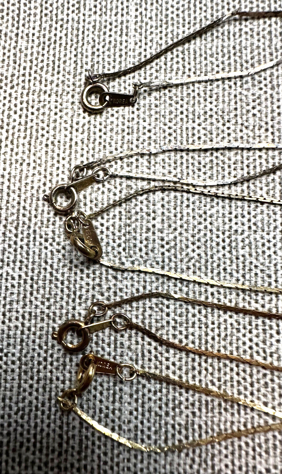 Lot of 9 Necklaces, 1 Matching Set of Earrings, Some Marked Korea