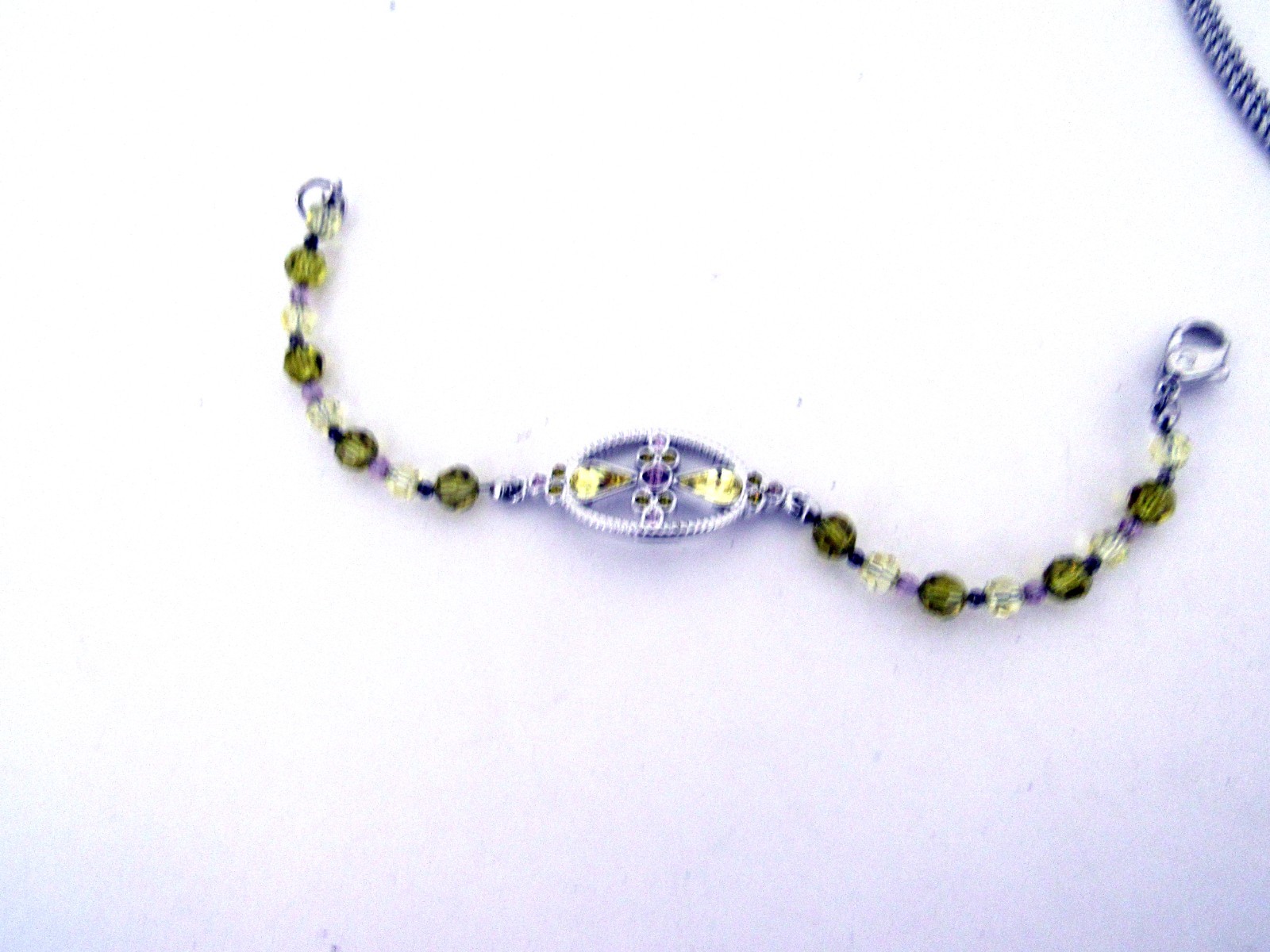 4 pieces Swarovski Crystal Costume Jewelry 1 Bracelet and 3 Necklaces Plus Box