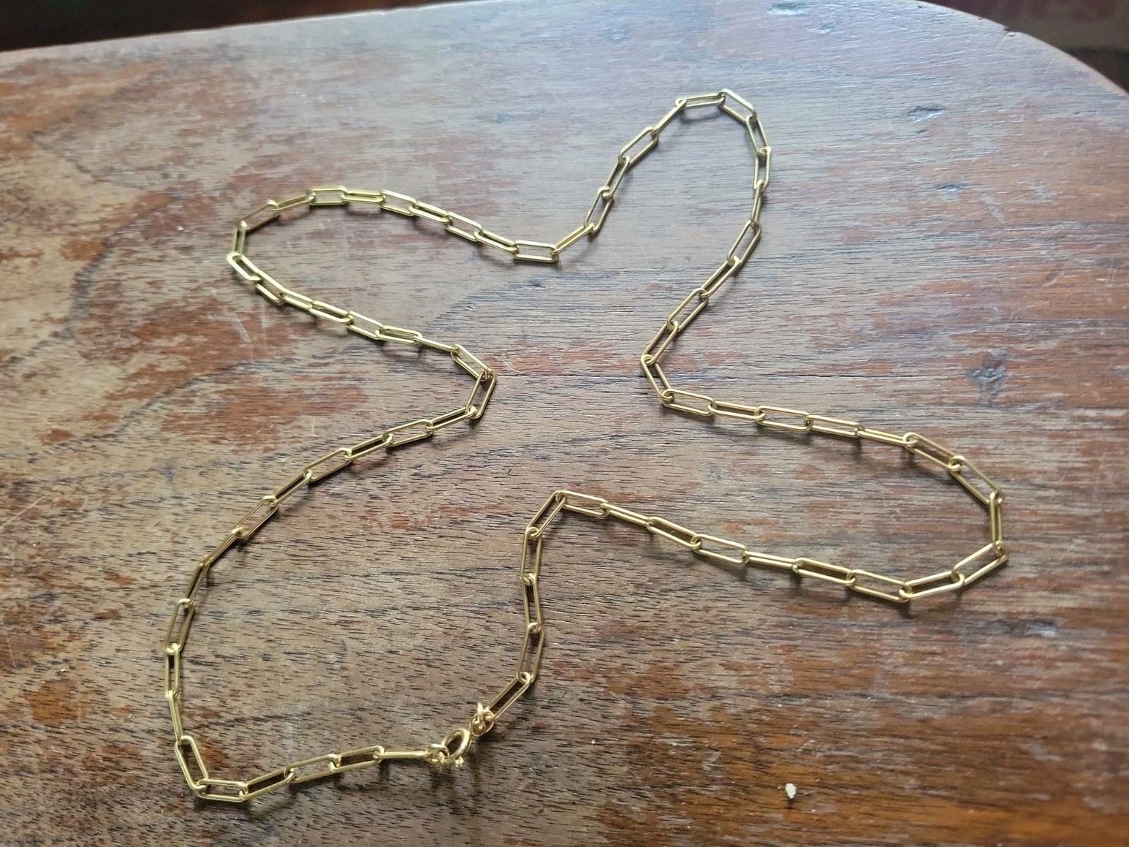 Vintage UNO-A-ERRE 18K Yellow Gold 24″ Paperclip Link Chain – 12.5 g.