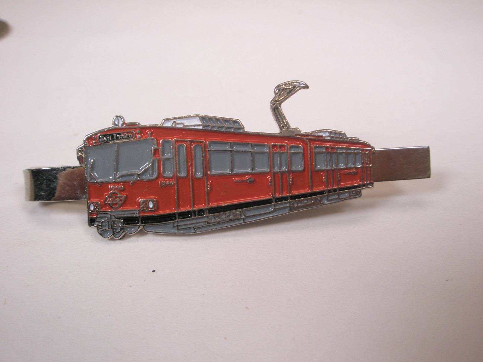San Ysidro Trolley U2 Light Rail Red Train Car#1046 Tram Vintage Tie Bar Clip