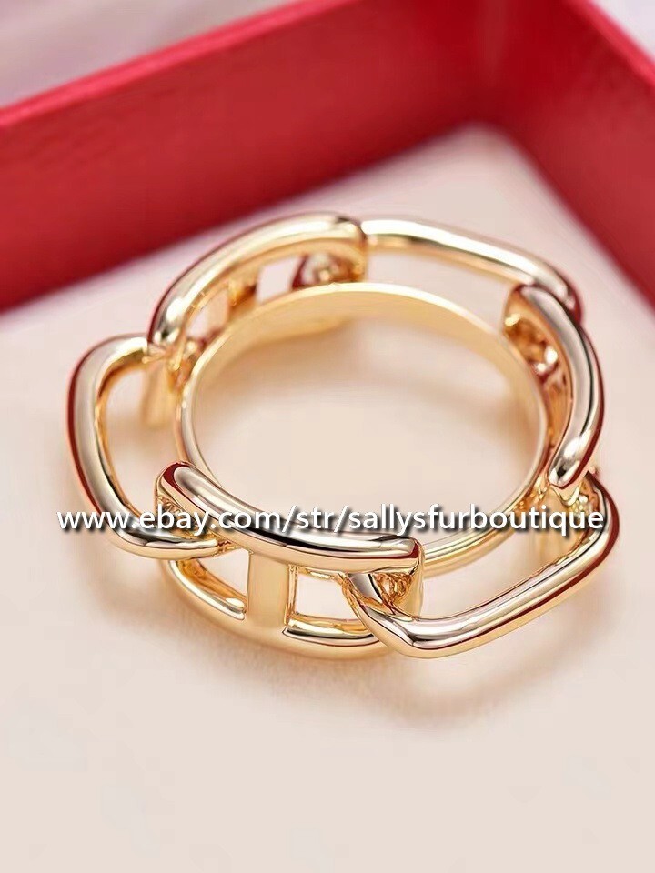 Sallys Quality 100% Copper Scarf Ring Chain Buckles Brooch For Silk Scarves
