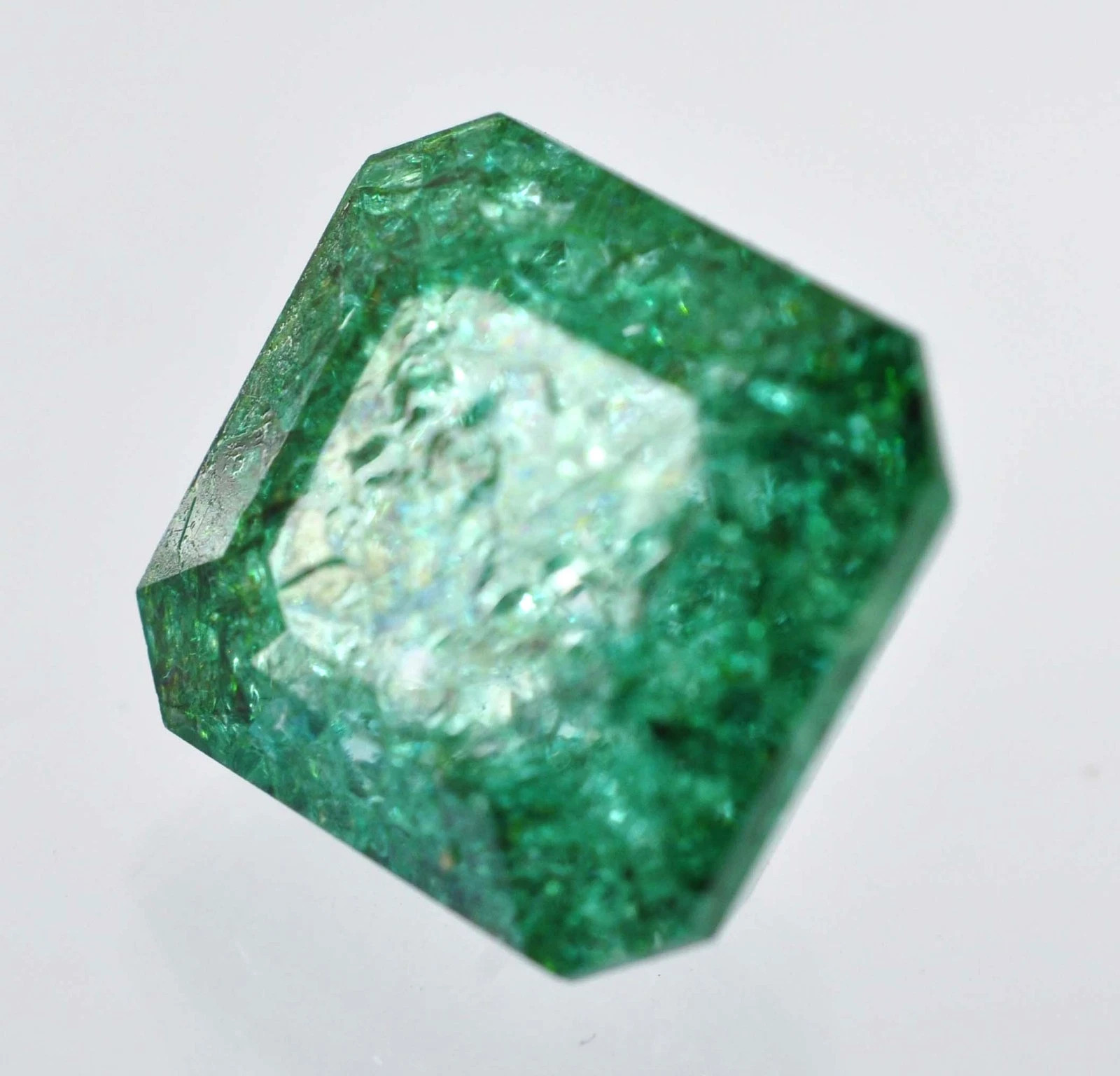 Natural 11.45 Ct Zambian Green Emerald GIE Certified Asscher Cut Loose Gemstone