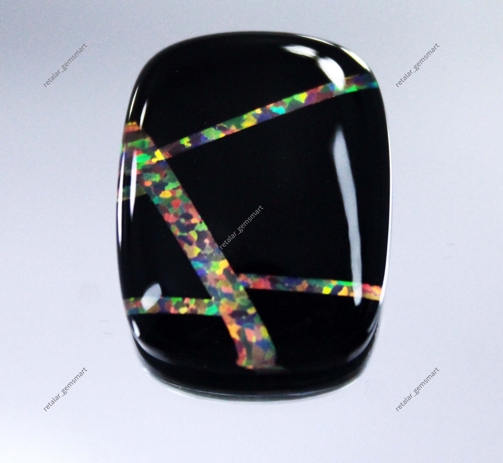 14.85 Ct Multi Color Onyx Opal | Natural Certified Pear Cut Doublet Gemstone