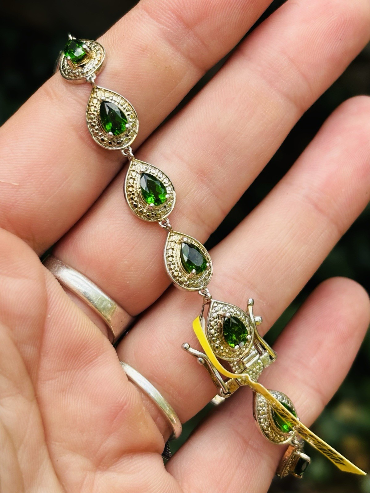 TJC silver and chrome diopside bracelet new with tag