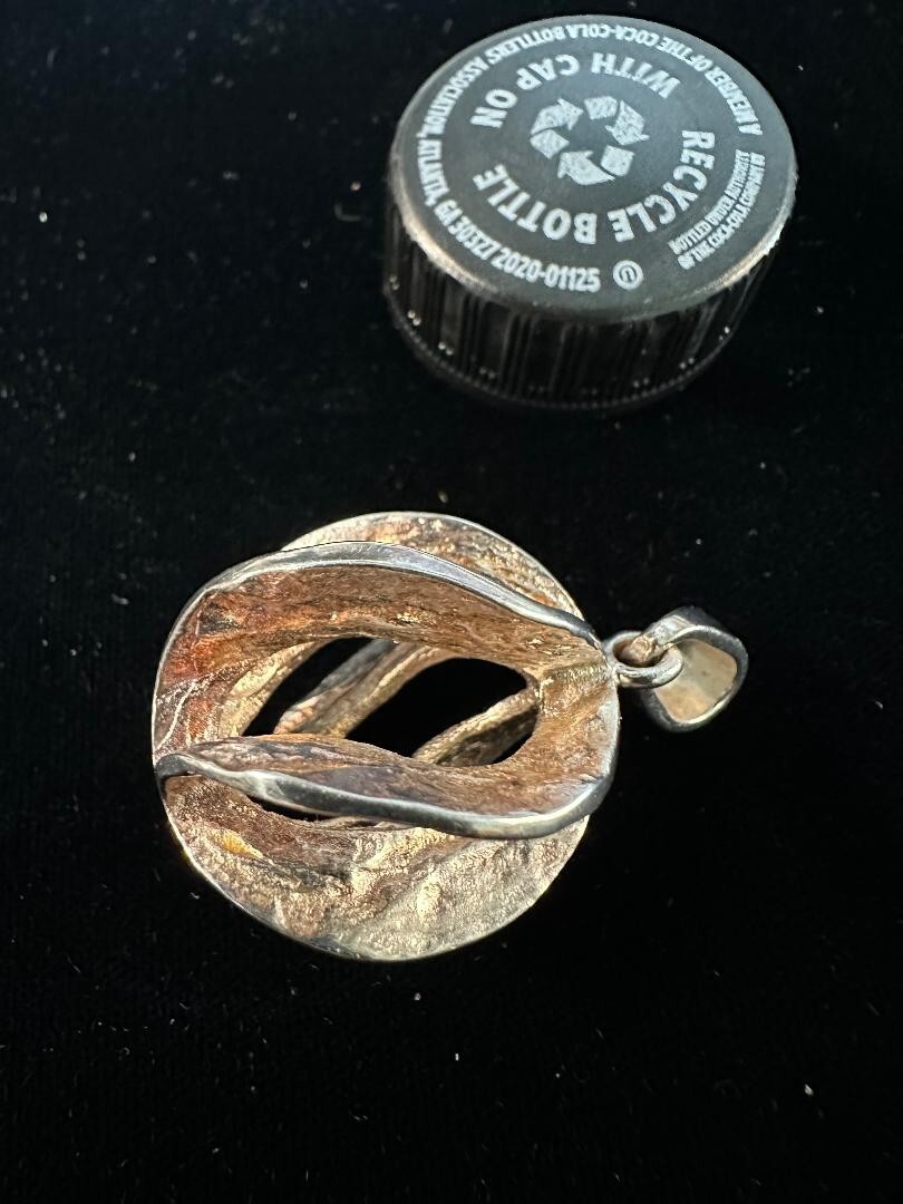 Sueno 925 Sterling Silver Mid-Century Brutalist Pendant ~ 17.0 Grams