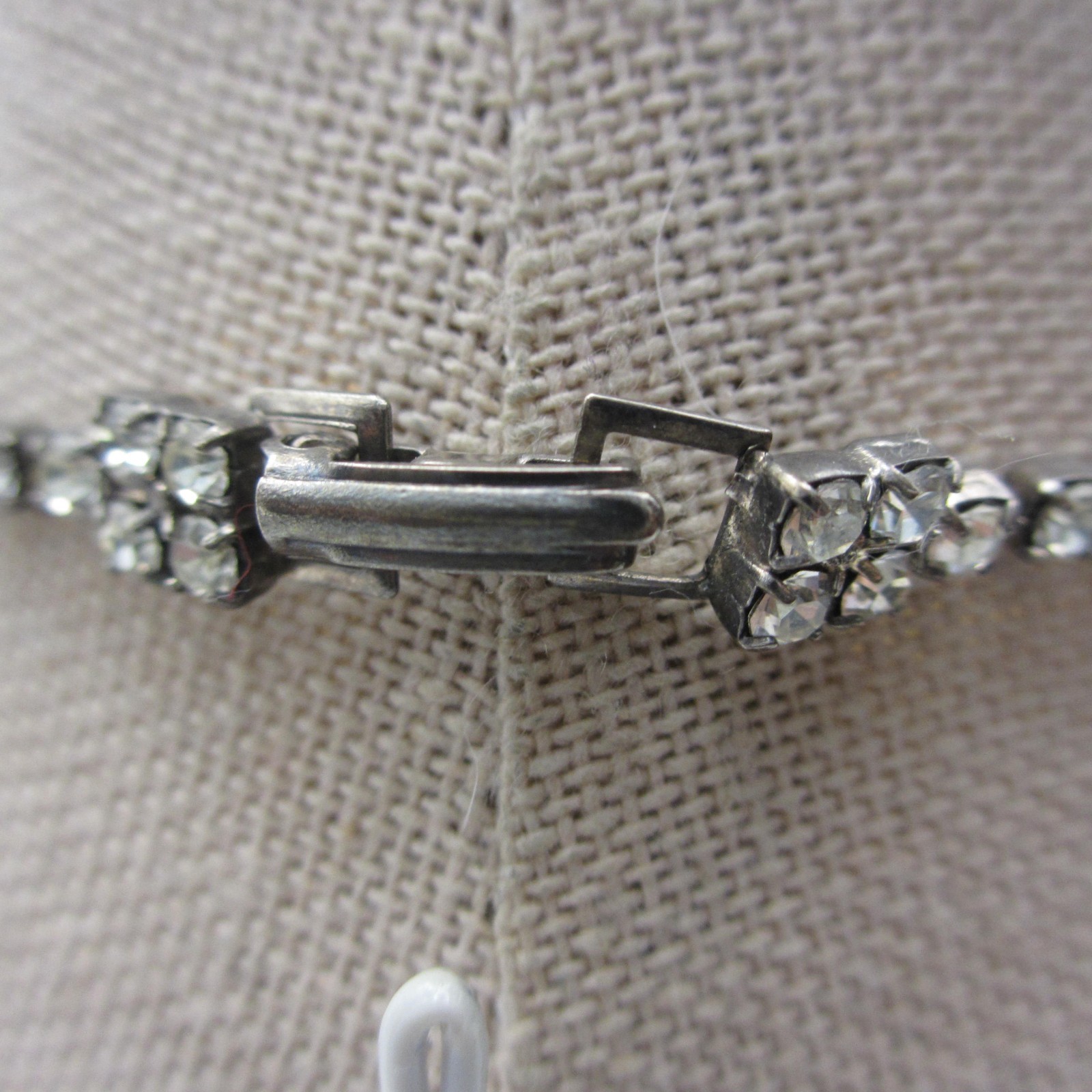 Vintage Rhinestone Necklace Prong Set Dainty Special Occasion 16 Inch