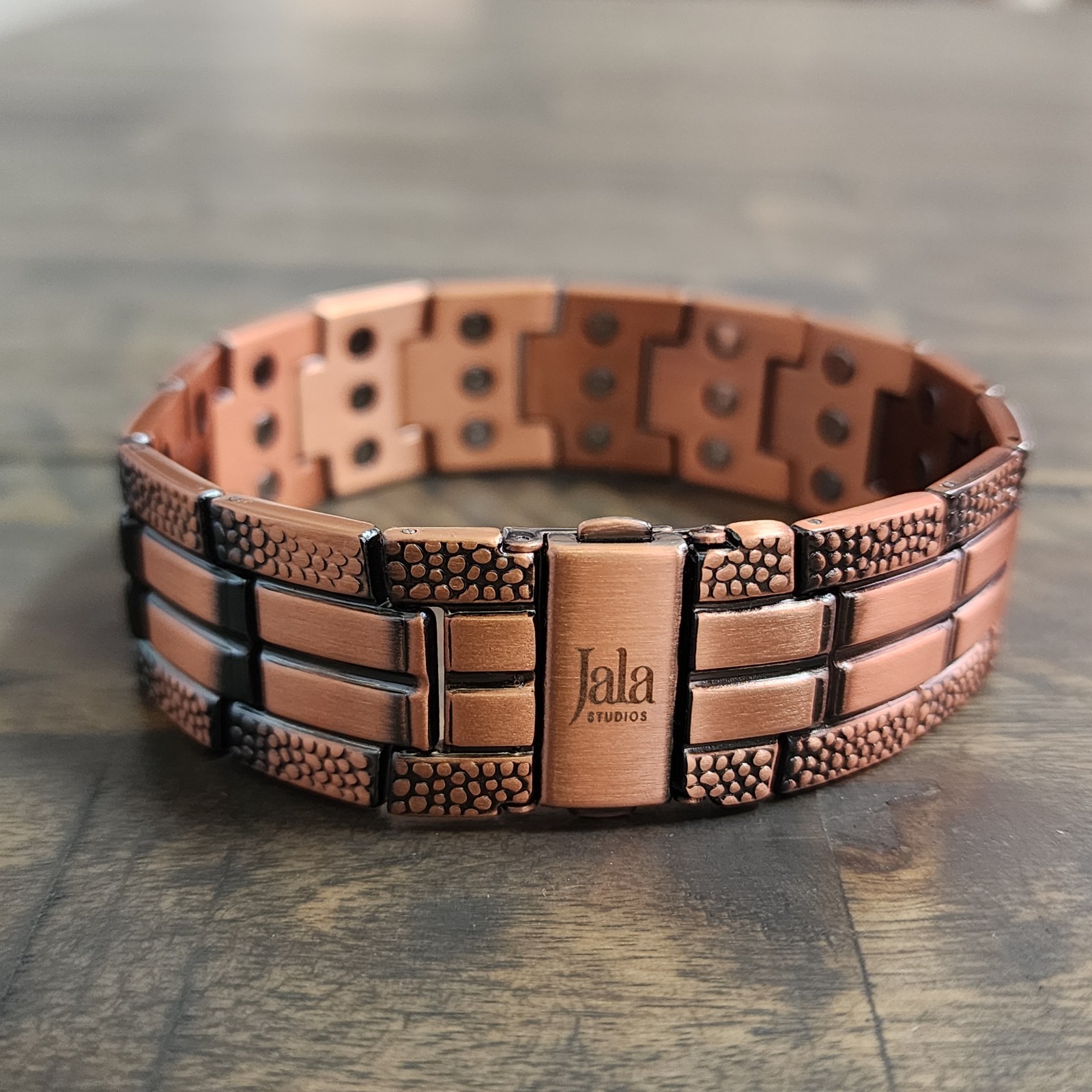 Pure Copper Magnetic Bracelet 42 Magnets 22.5 mm Wide Adjustable Butterfly Clas