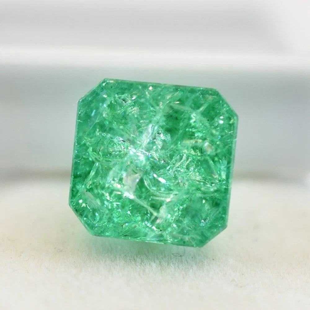 11x11mm Asscher Cut Natural Green Emerald Certified Jewelry Gemstone AAA