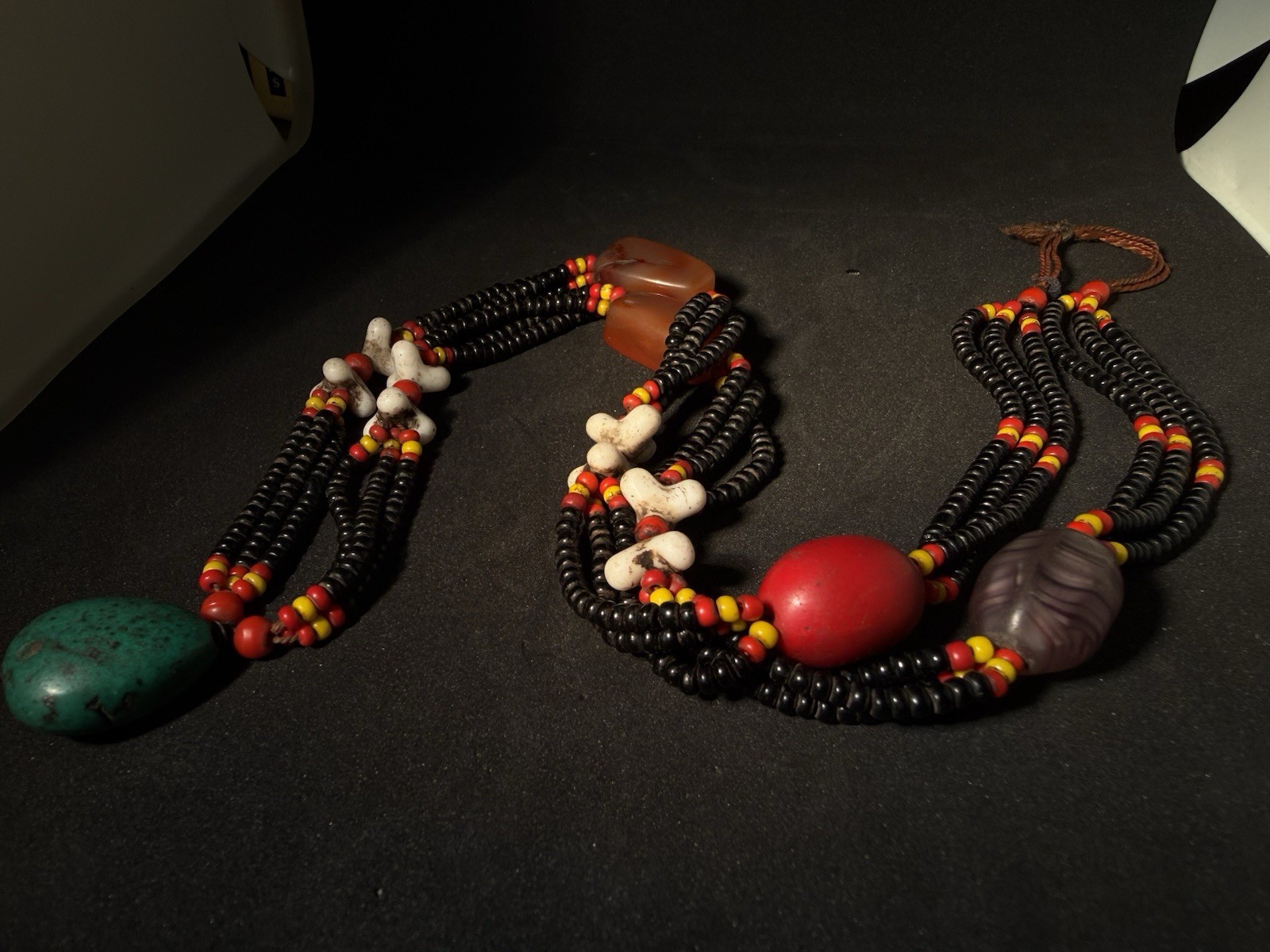Vintage 26” Tibetan Turquoise & Carnelian Bead Necklace Old Ethnic Tribal