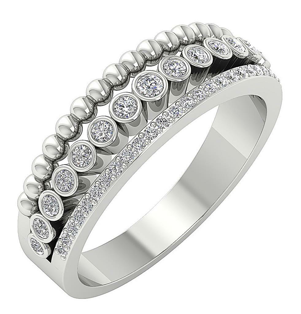Anniversary Ring VVS1 E 0.50 Ct Natural Round Diamond 14K Solid Gold 6.90 mm