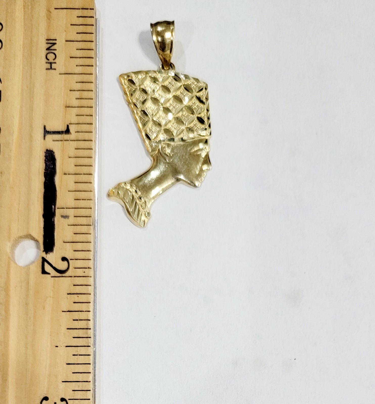 Pharro Egyptian 10kt Gold Pendant 1.2 Inches Real Gold Bail fit Up To 2.5mm 2grm