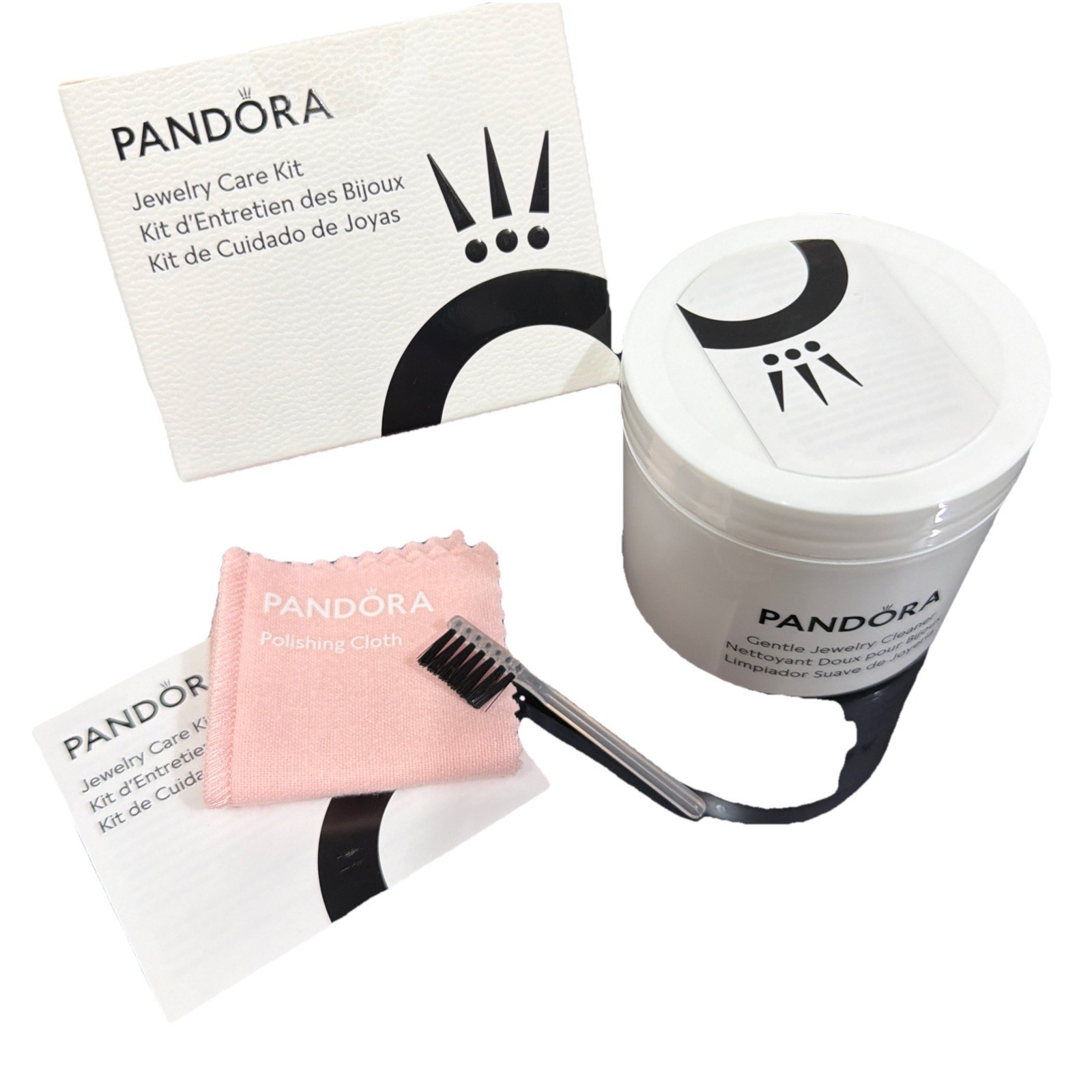 New PANDORA Bracelet Charm Ring Necklace Polishing Cloth Set Jewelry Care Kit