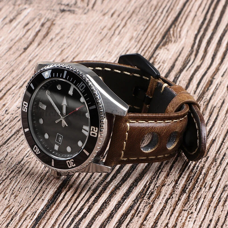 New Correa De Reloj De Piel De Vaca Pulsera De Cuero Genuino De 20mm 22mm Y 24mm