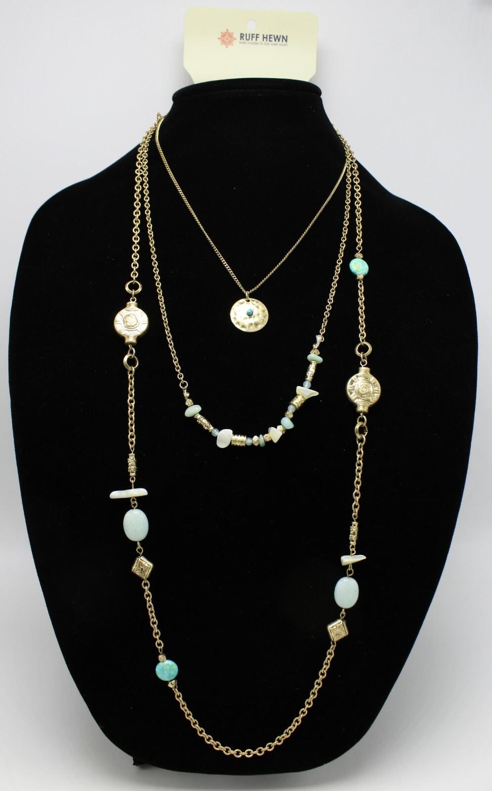 New Ruff Hewn Bohemian Style Multi Strand Necklace Nwt $44 Tags #N2571A