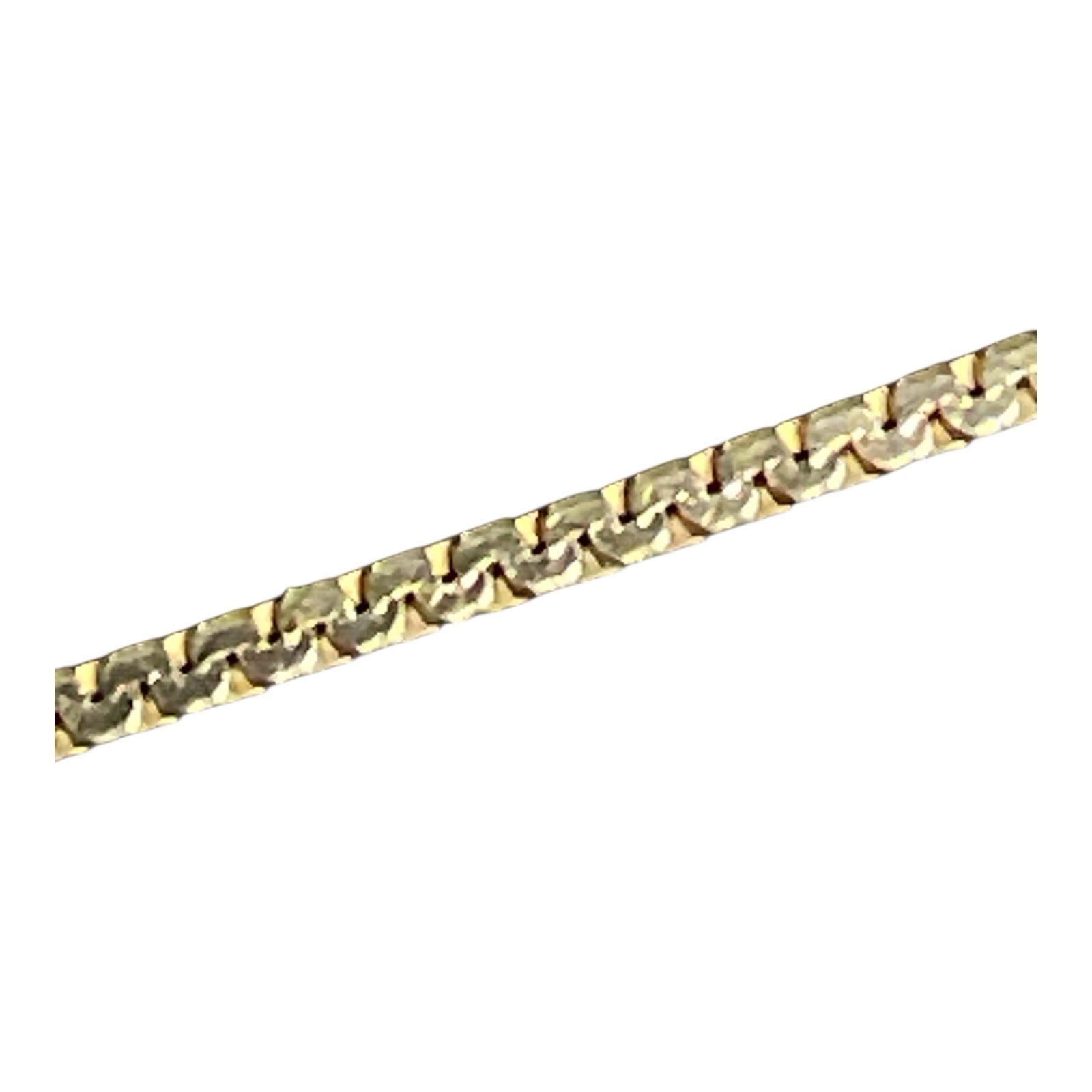 14kt Yellow Gold Serpentine Necklace Italy Total Weight 3.84 g 14 in Long