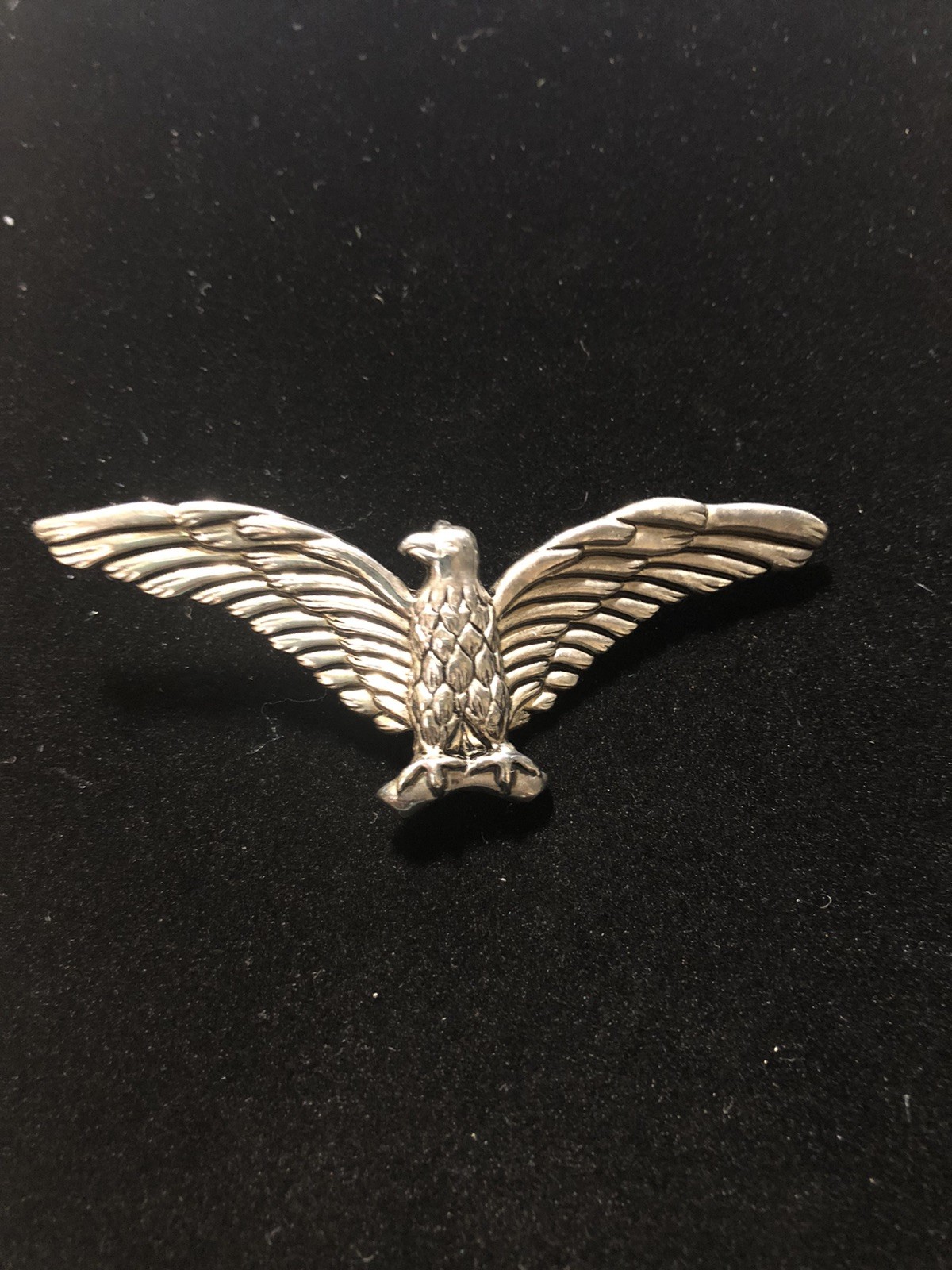 VTG. SILVERTONE AMERICAN EAGLE BROOCH PENDANT 3.5″ X 1.25″