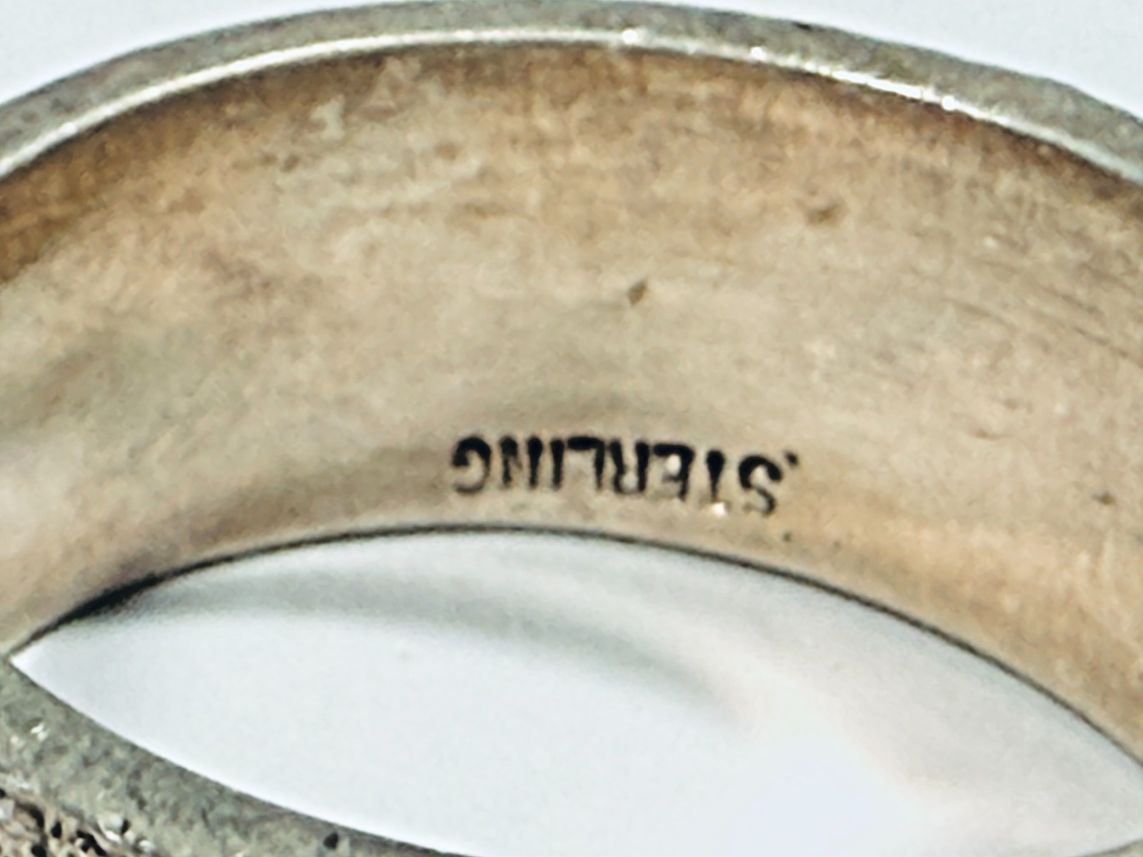 Vintage Navajo Wilford Henry? Sterling Silver Sandcast Ring Sz 11.5 11g Marked