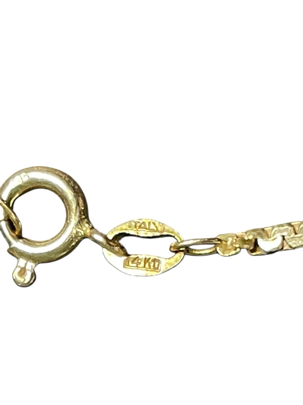 14kt Yellow Gold Serpentine Necklace Italy Total Weight 3.84 g 14 in Long