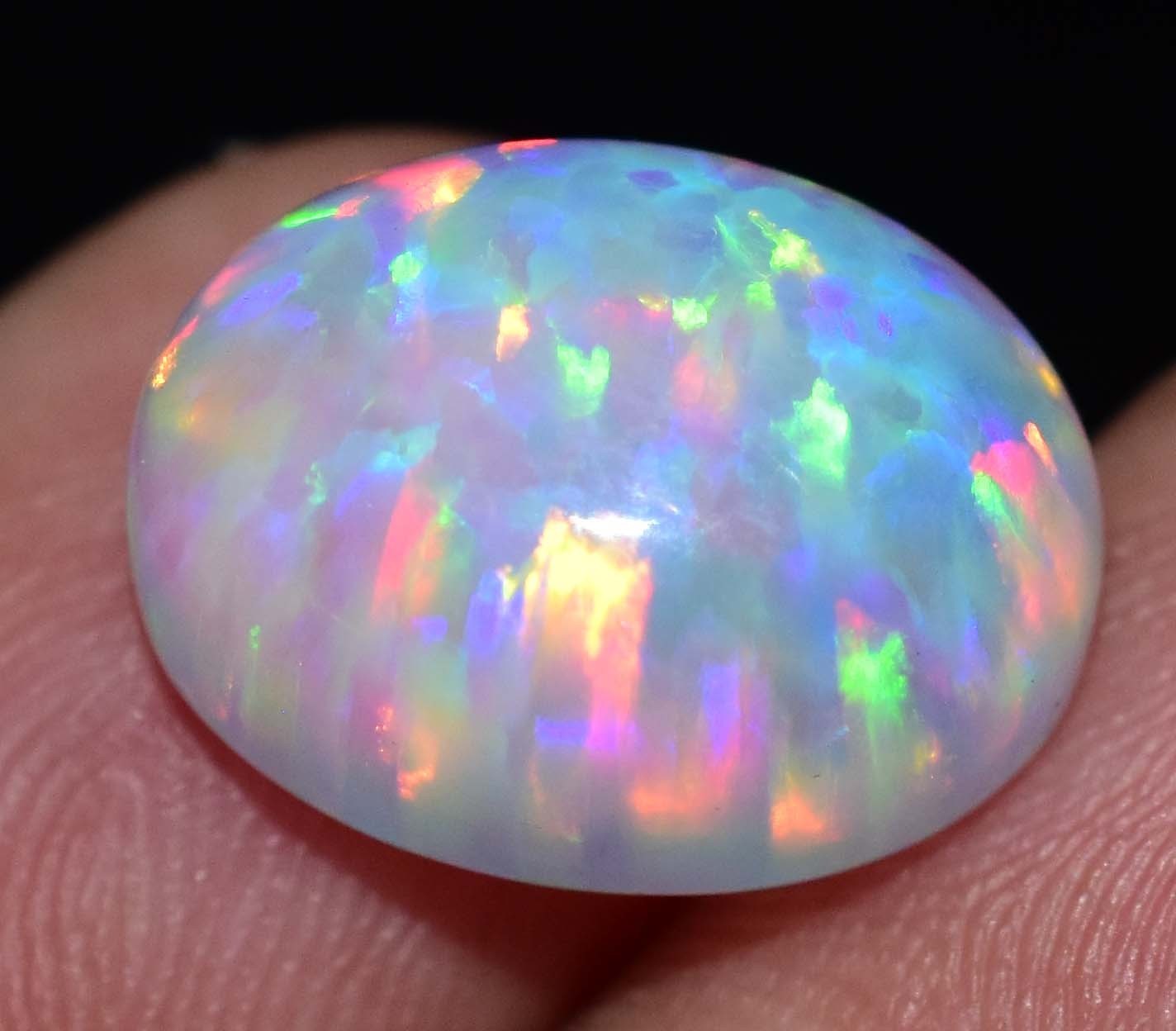 6.85 Ct Natural Ethiopian Fire Opal Certified Play of Color Untreated Gemstone