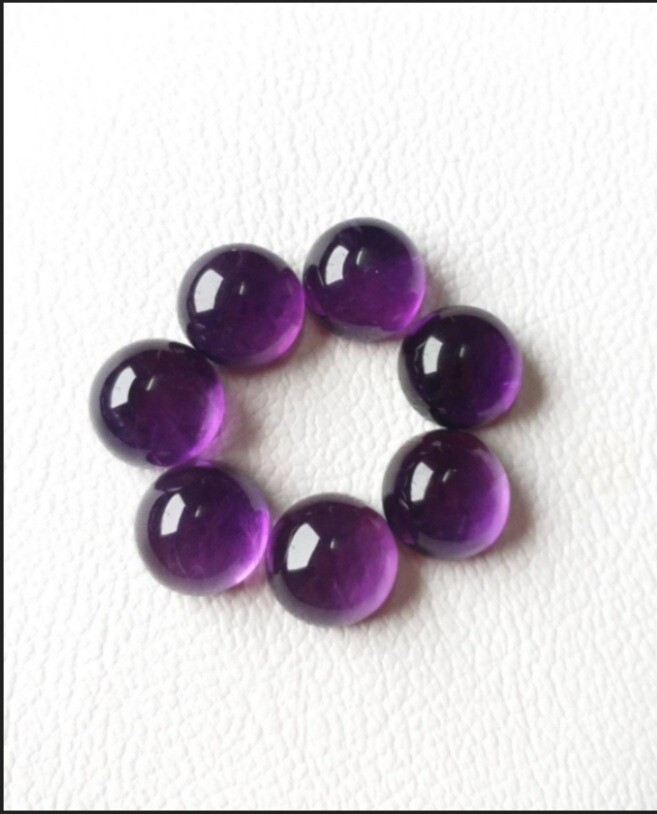Natural Purple Amethyst Round Shape Cabochon Gemstone for Jewelry Like Rings,